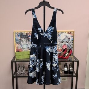 TRAC Blue and White Floral Dress